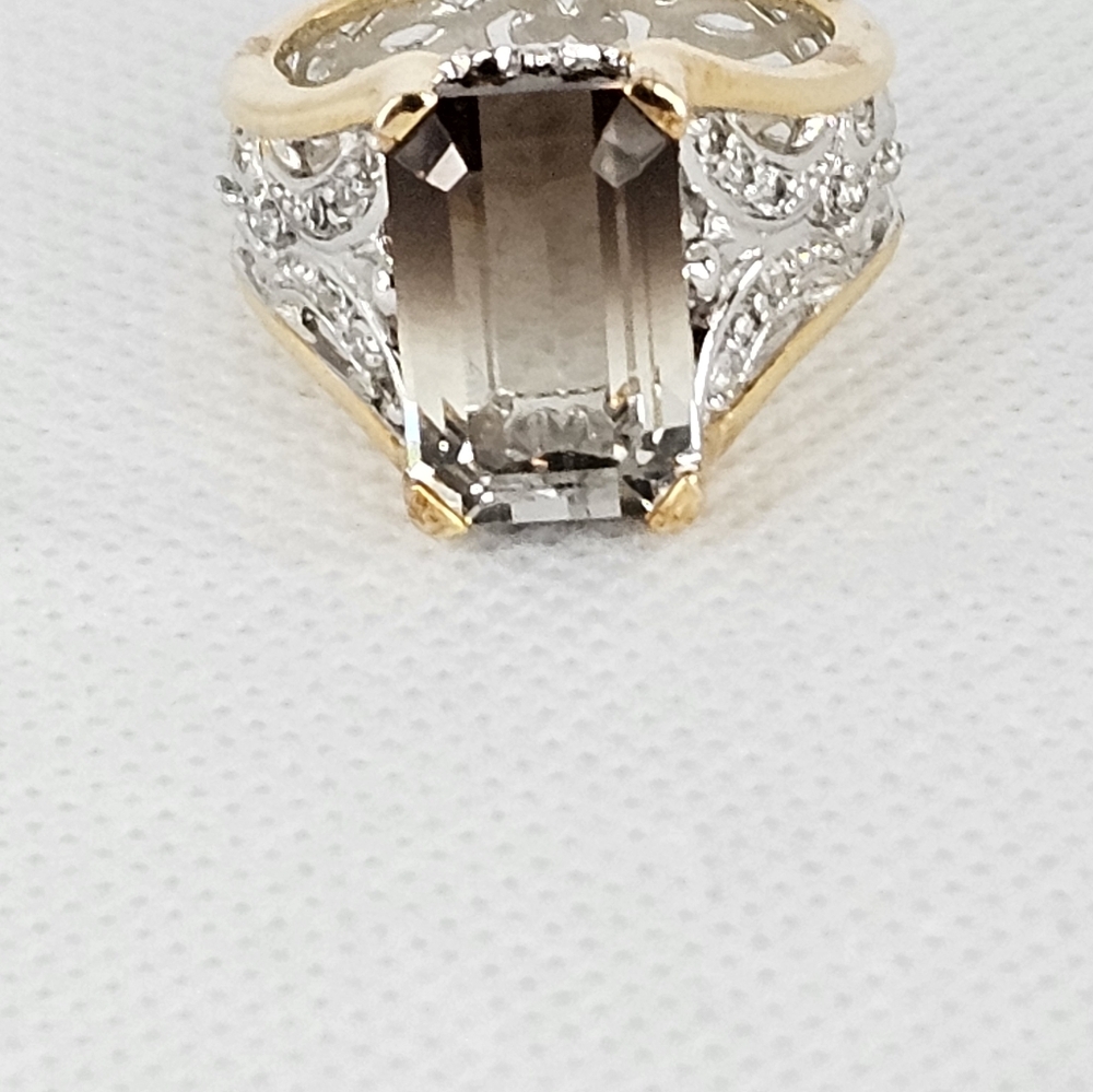 Gorgeous Victoria Weick Ombre Quartz Ring 18k over Sterling Silver Size 8! - Picture 5 of 11